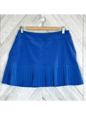 Under Armour Tuck Pleated Golf Skort Skirt Womens Medium Blue Pull On Pickleball